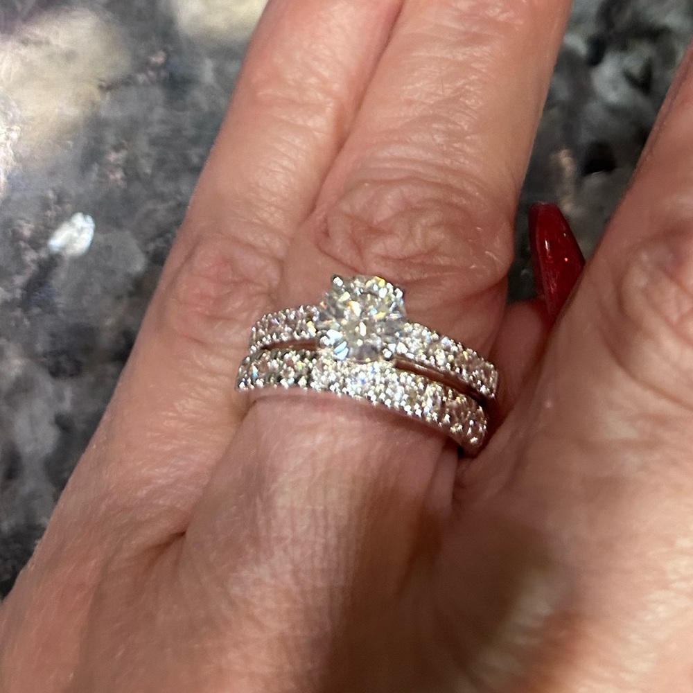 CZ Silver Ring Set-Size 8